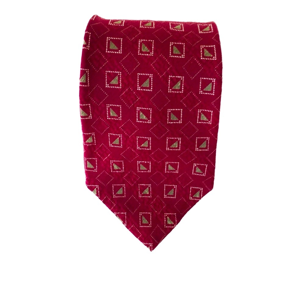 CALVIN KLEIN BURGUNDY MEN SILK TIE TONES BURGUNDY